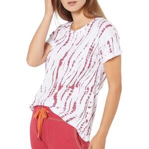 Seed to Style Organic Cotton Shibori Print Short-Sleeve T-Shirt Red - Regular